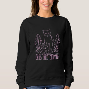 Sweatshirt Crystal Cat Pastel Goth