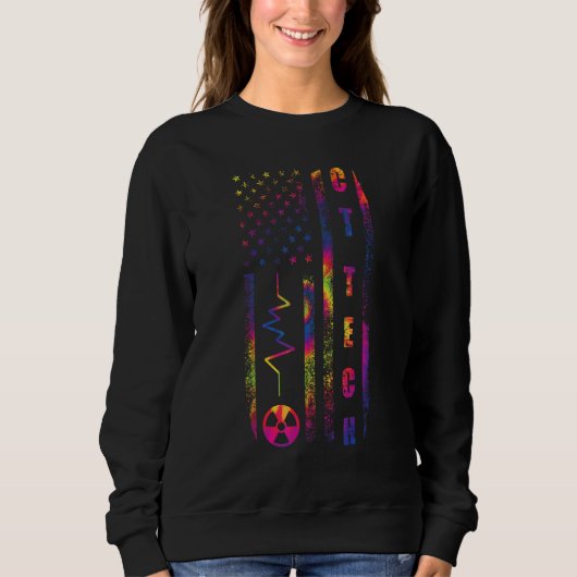Sweatshirt CT Tech US Flag Computed Tomography Tech CT Techno (Devant)