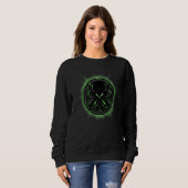 Sweatshirt Cthulhu Steampunk Flames vertes Kraken (Devant entier)