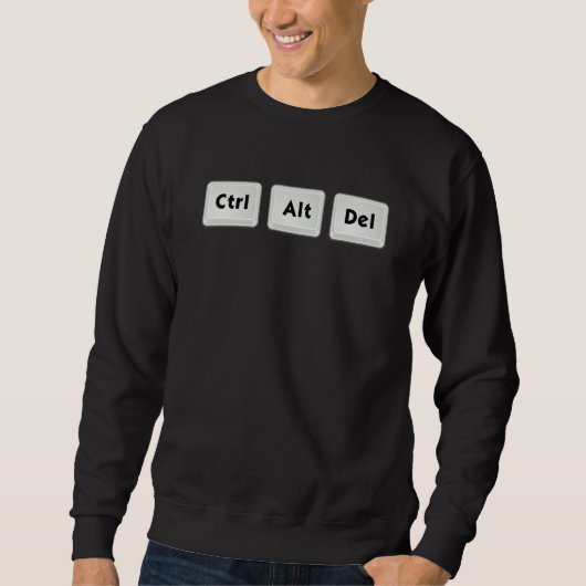 Sweatshirt CTRL ALT DEL Salut à trois doigts Conception (Devant)