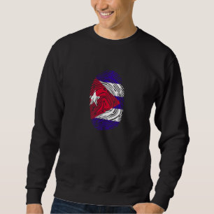 Sweatshirt Cuba Drapeau National Empreinte ADN