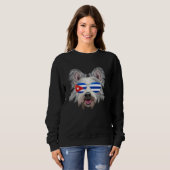 Sweatshirt Cuban Flag Berger Picard Dog Cuba Pocket (Devant entier)