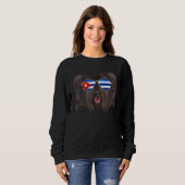 Sweatshirt Cuban Flag Skye Terrier Dog Cuba Pocket (Devant entier)