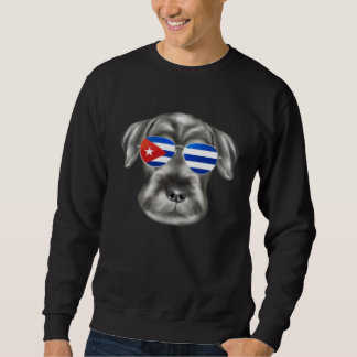 Sweatshirt Cuban Flag Standard Schnauzer Dog Cuba Pocket