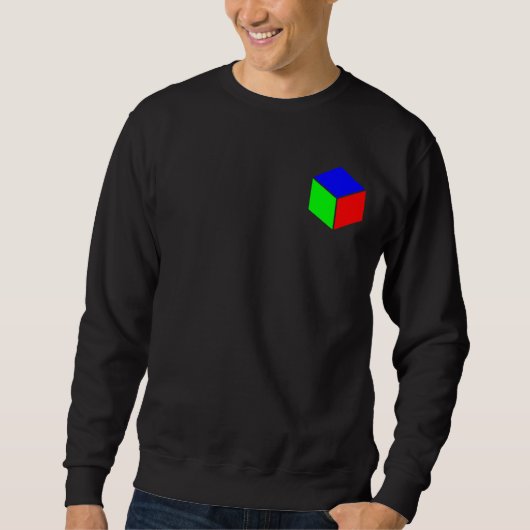 Sweatshirt Cube - bleu, vert et rouge (Devant)