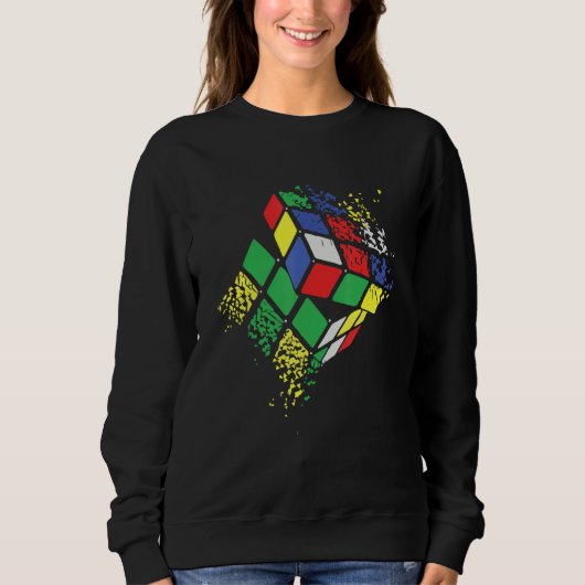 Sweatshirt Cube Colorful Awesome Graphic (Devant)