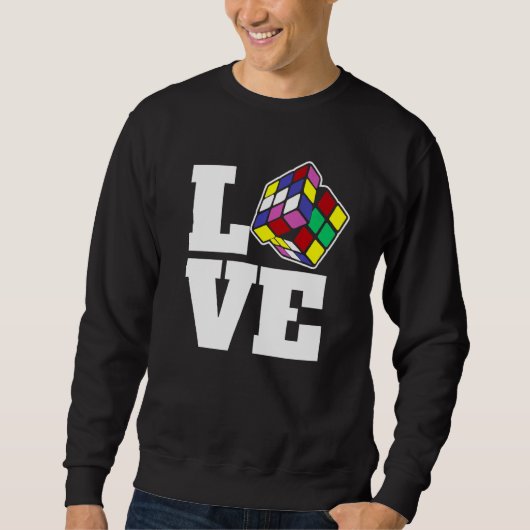 Sweatshirt Cube de puzzle concurrentiel Love Speed Cubing 80' (Devant)