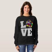 Sweatshirt Cube de puzzle concurrentiel Love Speed Cubing 80' (Devant entier)