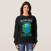 Sweatshirt Cube Earth Science Conspiration Terre plate (Devant entier)