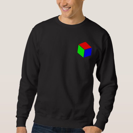 Sweatshirt Cube - Rouge vert et bleu (Devant)