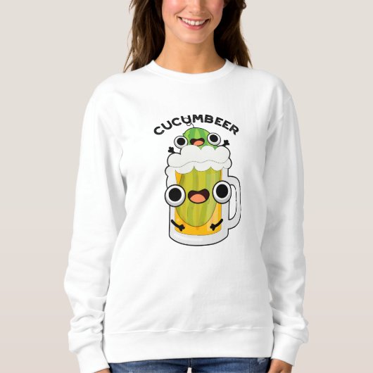 Sweatshirt Cucum-beer Funny Beer Pun (Devant)