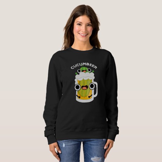 Sweatshirt Cucum-beer Funny Beer Pun Dark BG (Devant entier)