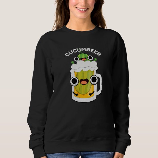 Sweatshirt Cucum-beer Funny Beer Pun Dark BG (Devant)