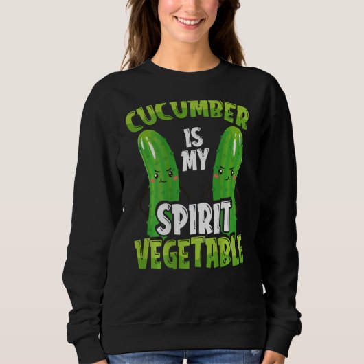 Sweatshirt Cucumber Is My Spirit Vegetable Backprint Vegetabl (Devant)