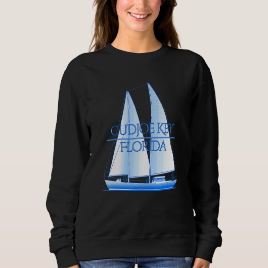 Sweatshirt Cudjoe Key Florida Côtière Nautique Voilier (Devant)