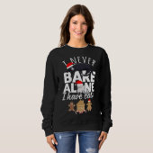 Sweatshirt Cuisiner des biscuits avec des chats à Noël et à G (Devant entier)