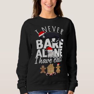 Sweatshirt Cuisiner des biscuits avec des chats à Noël et à G