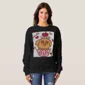Sweatshirt Cupcake de caniche (Devant entier)