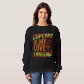 Sweatshirt cupcake est ma langue d'amour (Devant entier)