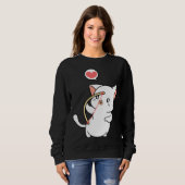 Sweatshirt Cupid Cat  Matching Couple Valentines Day Kitten (Devant entier)