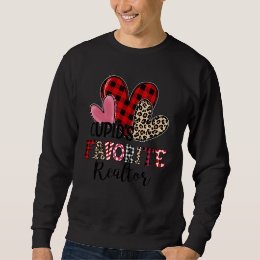Sweatshirt Cupid's Favorite Realtor Three Hearts Valentine's  (Devant)