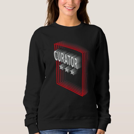 Sweatshirt Curator Job Title Appreciation Retro (Devant)