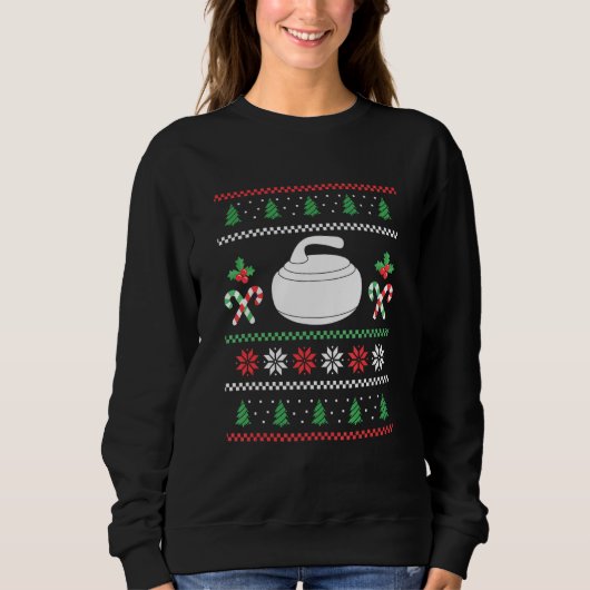 Sweatshirt Curler de Noël Curler Curler Curler glace Curler (Devant)