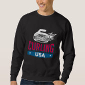 Sweatshirt Curling Usa Support Team Usa Drapeau Curl Clean (Devant)