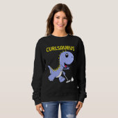 Sweatshirt Curlsaurus  Dinosaur  Curling Sport Costume (Devant entier)
