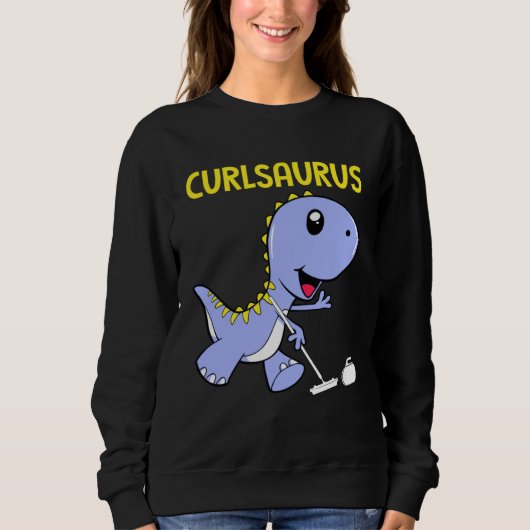 Sweatshirt Curlsaurus  Dinosaur  Curling Sport Costume (Devant)