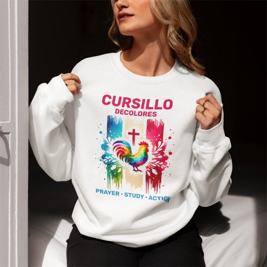 Sweatshirt Cursillo DeColores Rooster & Cross Brush Strokes
