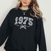 Sweatshirt Custom 50th Birthday 1975 Lace Coquette Bow
