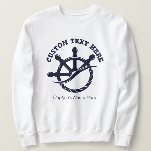 Sweatshirt Custom Captain Boat Nautical Gift (Design devant)