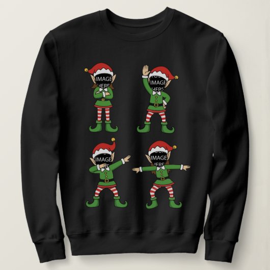 Sweatshirt Custom Face Christmas Elf Sweatshirt: Personalized (Design devant)