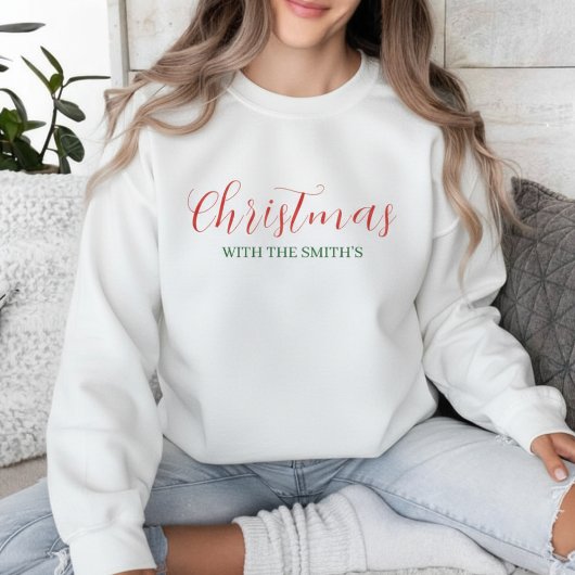 Sweatshirt Custom Family Christmas Red & Green Holiday 