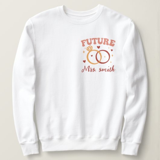 Sweatshirt Custom In My Engaged Era Retro Groovy (Design devant)