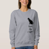 Sweatshirt Custom Modern Black Cat Pet Lover Grey Silhouette (Devant)