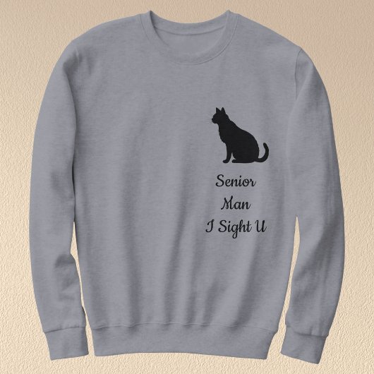 Sweatshirt Custom Modern Black Cat Pet Lover Grey Silhouette