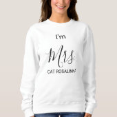 Sweatshirt Custom Pet Lover Name Stylish Black Script Cat Mom (Devant)