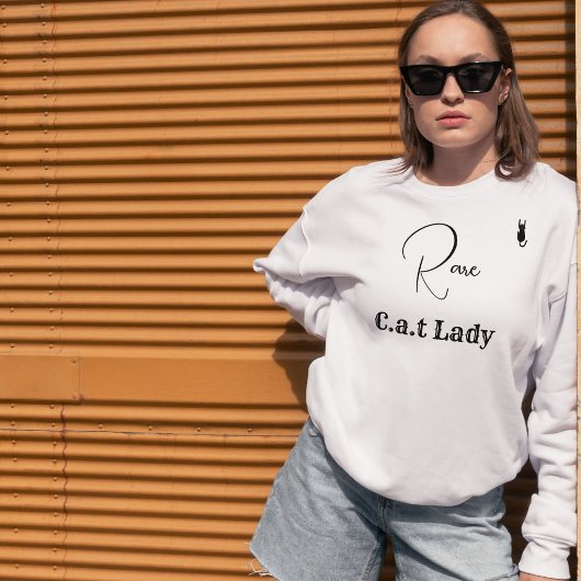 Sweatshirt Custom Pet Lover White And Black Script Cat Mom