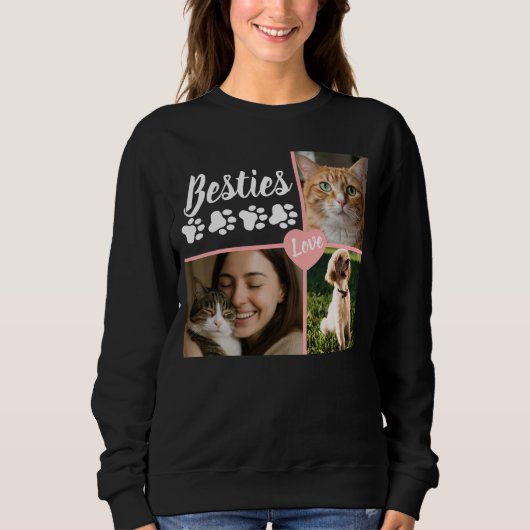 Sweatshirt Custom Pet Photo Collage (Devant)