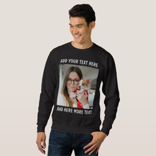 Sweatshirt Custom Photo and Text (Devant entier)