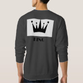 Sweatshirt Custom Roi Texte Couronne Image Noir Basic Gris Fo (Dos)