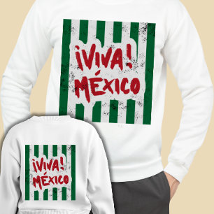 Sweatshirt Custom Vintage Viva Mexique rayé voyage