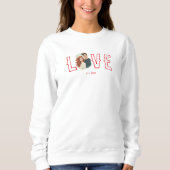 Sweatshirt Custom Watercolor Couple Portrait Love (Devant)