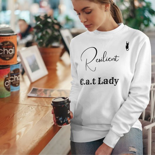 Sweatshirt Customize Pet Lover White And Black Script Cat Mom