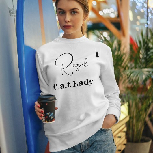 Sweatshirt Customize Pet Lover White And Black Script Cat Mom