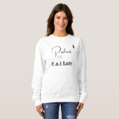 Sweatshirt Customize Pet Lover White And Black Script Cat Mom (Devant entier)
