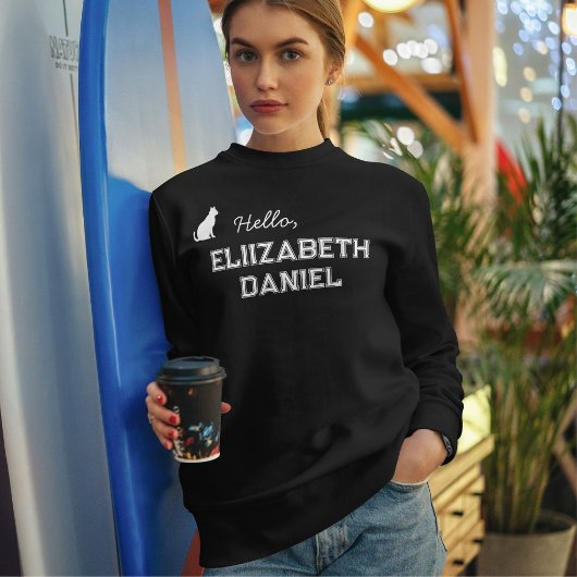 Sweatshirt Customized Pet Lover Funny Cat Mom Name Cute Black