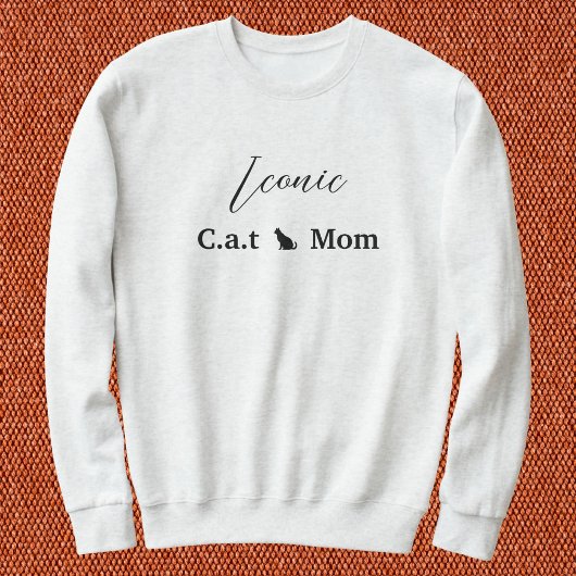 Sweatshirt Customized Pet Lover Script Black And Ash Cat Mom